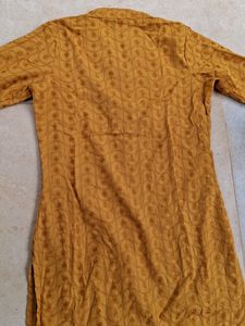 Mustard Embroidery Kurta
