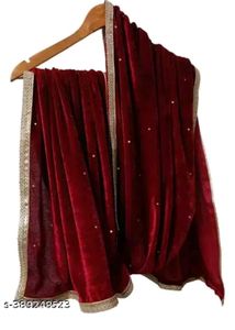 Marron Velvet Dupatta