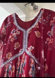 Maroon Ethnic Long Gown