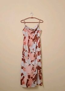 Tie-Dye Cowl Neck Slip Dress