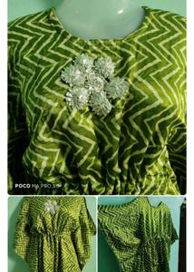 Green Printed Top