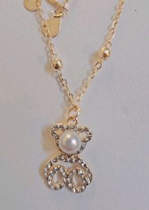 Layered Chain Pearl Pendant Necklace