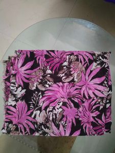 Beautiful Brown And Pink Floral Printed Saree