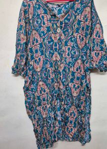 Paisley Print Button-Down Top