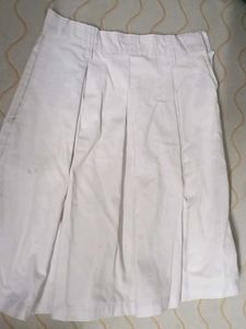 School White Pleated Skirt