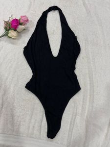 Shein Black Halter Bodysuit