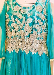 Turquoise Blue Party Wear Shadi Gown Dress Traditional Modern