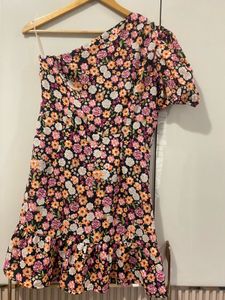 FabAlley Women’s Floral Printed One Shoulder Dress