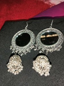 Silver Jhumka Earrings