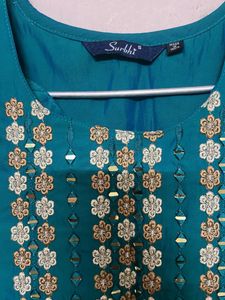 Elegant Teal Embellished Kurta for Sale 💥