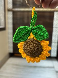 Sunflower CROCHET KEYCHAIN HANDMADE