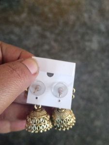 Gold Colour Oxidised Jumka(Jumki)