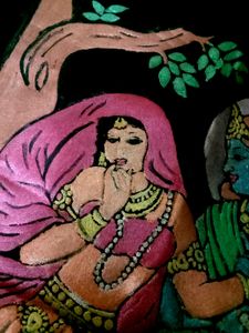 Radhe Krishna Cloth Painting