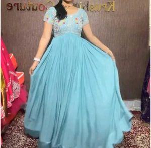 Elegant Blue Ethnic Gown