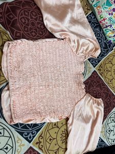 Cute Peach Colour Crop Top