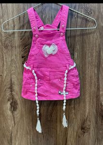 Cute Pink Overalls Dress