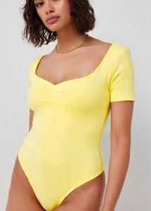 Sweet Heart Neck Imported Yellow H&amp;M Bodysuit