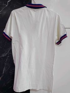 White Polo with Stripes