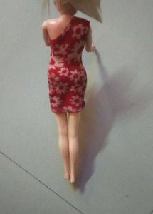 Barbie Doll in Red Floral Dress