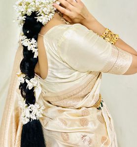 Cream Saree