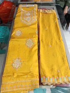 Yellow Embroidered Salwar Kameez
