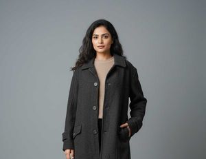 Elegant Charcoal Wool Coat