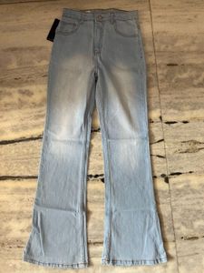 Light Wash Flared Denim Jeans