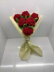 Handmade Crochet Rose Bouquet