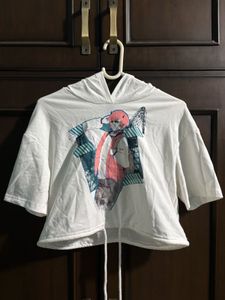 Trendy Shein X Anime Graphic Cropped Hoodie