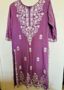Embroidered Purple Kurta