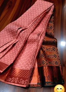 Elegant Peach Kanchipuram bridal Silk Saree
