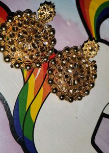 Elegant Gold-Tone Indian Earrings