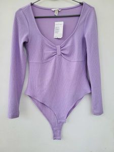 H&M Ribbed Long Sleeve Bodysuit/ Size-Medium
