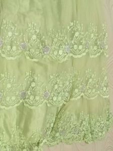 Green  Colour Beautiful Gown With Heavy Embroidery