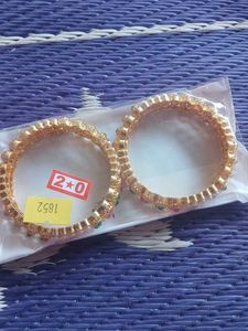 Gold Plated moti  Bangles