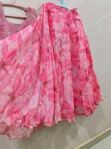 Baby Pink Organza Lehenga