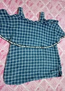 Unique Dropped Sleeves Denim Top