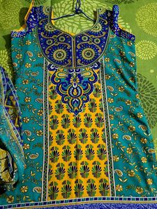 Beautiful Blue Top And Dupatta Set