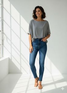 Gray Embellished Top