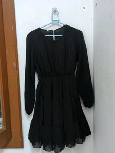 Black Tiered Mini Dress