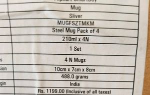 Stainless Steel Mug New  with Tag 10/10