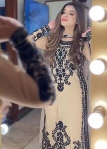 Elegant Black & Cream Embroidered Kurta