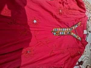 Beautiful Designed Red Kurti