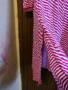Pink Striped Kurti