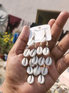 Cowrie Shell Dangle Earrings