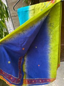Vintage Teal &amp; Lime Beaded Scarf