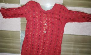 Red Printed Kurti