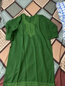 Green Embroidered Kurta