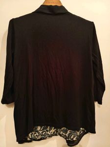 Elegant Black Layered Cardigan Top  Size M/L