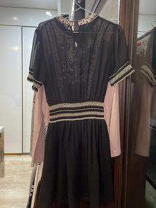 Zara Black Embroidered Mini Dress